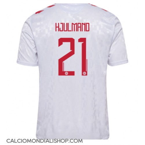 Maglie da calcio Danimarca Morten Hjulmand #21 Seconda Maglia Europei 2024 Manica Corta